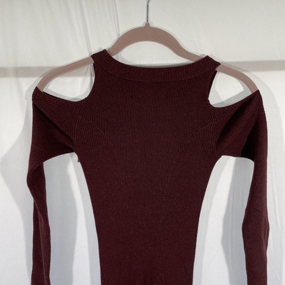NWT ALL‎ SAINTS [ Small ] Yasmin Cold-Shoulder Sweater Dress in Red - Picture 11 of 12